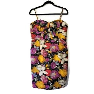 Anthropologie Convertible Bow Front Floral Mini Dress, 12P